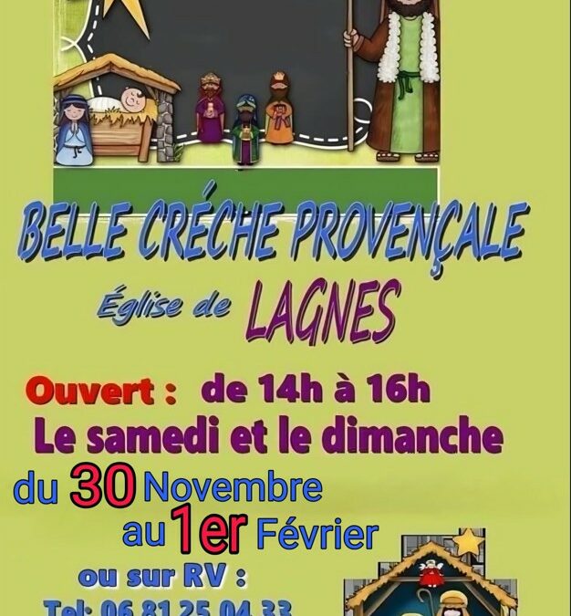 Crèche provençale : Église de Lagnes