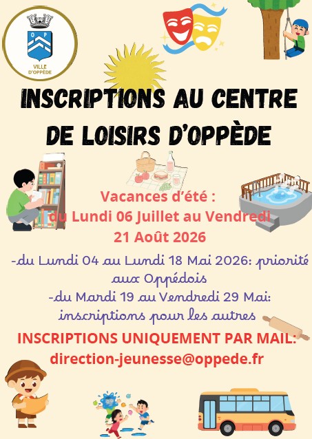 Centre de loisirs d&rsquo;Oppède pour les vacances d&rsquo;été 2026.
