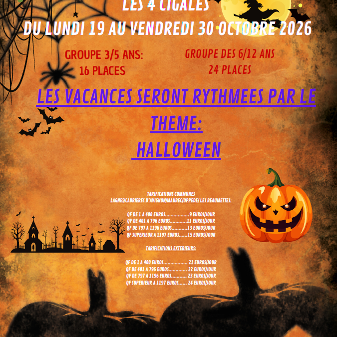 FRANCAS DU VAUCLUSE : Vacances automne 2026 au 4 Cigales.